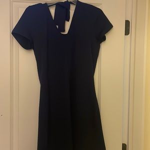 Navy tie back dress